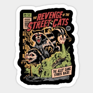 The Revenge of the Street Cats - Dark Horror Movie Raccoon Possum Poster Gift Sticker